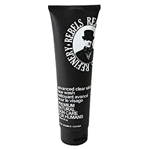 Rebels Refinery Advanced Clear Skin Natural Face Wash for Men – Gentle Formula for All Skin Types – Absorbs Excess Oil Without Drying Out Skin – Rich in Aloe, Vitamin C and Vitamin E – 5 Fl. Oz.