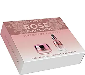 Rose Collection Gift Set - Moisturizing Sleep Mask & Facial Oil | Vitamins & Antioxidants | Reduces Appearance Of Wrinkles and Fine Lines