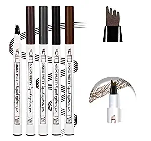 Eyebrow Pencil, Microblading Eyebrow Pen, Tattoo Eyebrow With Precision Applicator Long Lasting, Waterproof, Smudge Proof For Fuller Natural Looking Brows - 4 Pcs …