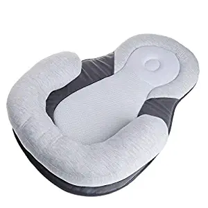 Portable Baby Bed Infant Bassinet Crib Compatible with Simmons Cradle Positioned Mattress Cushion Pad (Gray)