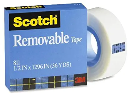 Scotch Removable Tape, Narrow Width, Engineered for Displaying, 1/2 x 36 Yards (T9631811)