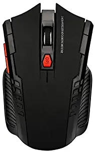 2.4GHz Wireless Office Optical Mouse Game Wireless Mice with USB Receiver Mause for PC Gaming Laptops (Black)
