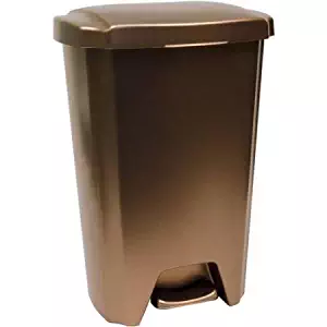Hefty 13-Gallon Step-On Trash Can Bronze
