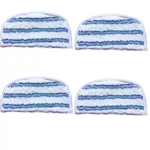 ECOMAID 4 Replacements Microfiber Steam Pads for Bissell 46B4 Series Striped Microfiber Pads Fit Steam & Sweep Hard Floor Cleaner, Compatible With Part # 75F5, 2032200 & 203-2200, Washable & Reusable