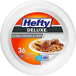 Hefty Deluxe Large Round Foam Party Plates, 8 Pack 36 (288 Total)