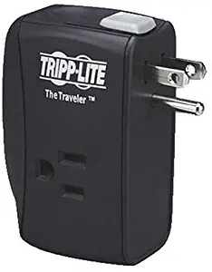 Tripp Lite 2 Outlet Portable Surge Protector Power Strip, Direct Plug in, Tel/Modem Protection, $50,000 Insurance (Traveler)