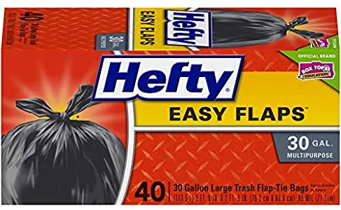 Hefty Flap Tie Large Trash Bags - 30 Gallon, 40 Count