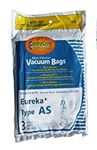 Eureka Upright Vacuum 99.7% Micro Filtration Type AS Bag 3 Pk Generic Part # 319