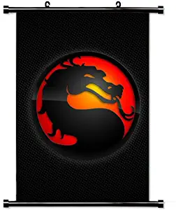 Modern style Home Decor Custom Poster with Mortal Kombat Dragon Background Tongue Circle Wall Scroll Poster Fabric Painting 23.6 X 35.4 Inch (60cm X 90 cm)