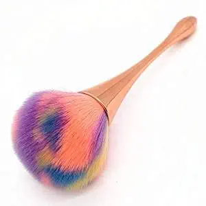 Large Powder Mineral Brush，Foundation Makeup Brush,Powder Brush and Blush Brush for Daily Makeup (Gold-Colorful) …