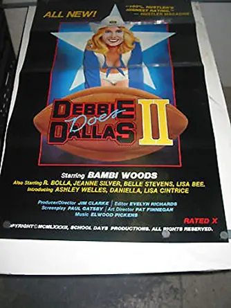 DEBBIE DOES DALLAS II /ORIG U.S. ONE SHEET MOVIE POSTER (ADULT; BAMBI WOODS)