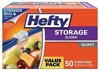Hefty Quart Storage Slider Bag 50 ct