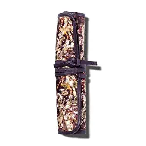 Sonia Kashuk Cosmetic Bag Brush Rollup Distress Floral with Foil Multi-Colored