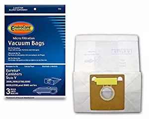 EnviroCare Replacement Vacuum Bags for Eureka Style V Canisters 3 pack