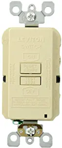 Leviton GFRBF-I Self-Test SmartlockPro Slim Blank Face GFCI Receptacle with LED Indicator, 20-Amp, Ivory