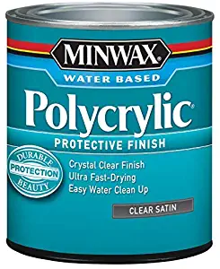 Minwax 233334444 Minwaxc Polycrylic Water Based Protective Finishes, 1/2 Pint, Satin