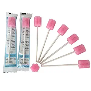 Oral Care Swabs - Disposable Mouth Cleaning Spong swabs (250count, pink)
