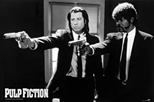 Pyramid America Pulp Fiction Duo Guns John Travolta Samuel Jackson Tarantino Comedy Crime Film Movie Poster 36x24 inch