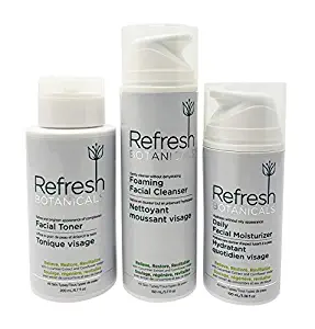 Refresh Botanicals Tripack Everyday Care Kit-Natural and Organic Cleanser (Deep Cleansing), Toner (for all skin type), and Moisturizer for Sensitive, Oily and Dry Skin