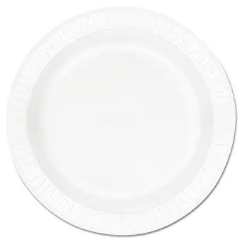 Dart 10PWCR 10.25 in White Unlaminated Foam Plate (Case of 500)