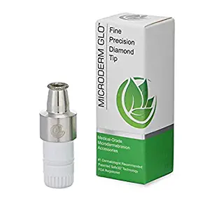 Microderm GLO Premium Diamond Microdermabrasion Tips - Medical Grade Stainless Steel Accessories, Patented Safe3D Technology, Safe for All Skin Types. (Fine/Precision)