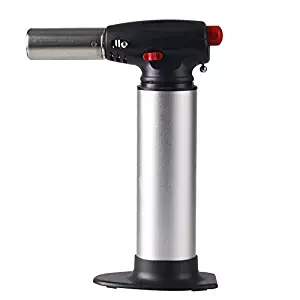 Heavy Duty Micro Blow Torch Flame Forte-Torch for Soldering- Plumbing- Big Refillable Butane Torch- Jewelry-Torch for Home and Kitchen-Adjustable Flame-Security Lock (Gray)