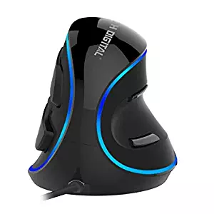 J-Tech Digital Wired Ergonomic Vertical USB Mouse with Adjustable Sensitivity (600/1000/1600 DPI), Scroll Endurance, Removable Palm Rest & Thumb Buttons [V628]