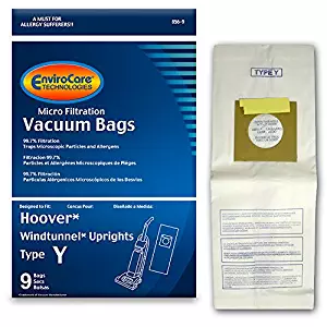 Hoover WindTunnel Upright Type Y Vacuum Bags Microfiltration with Closure - 9 Pack