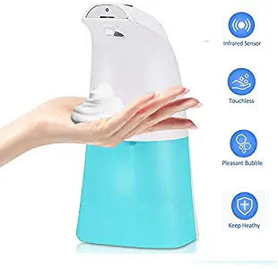 4SDOT Automatic Soap Dispenser, Touchless Foaming Soap Dispenser Hand Free Liquid Soap Dispenser with Wall Mount Adjustable Foaming Volume, 250ml Hand Soap Dispenser for Home Kitchen Office