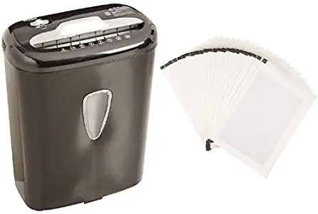 AmazonBasics 6-Sheet High-Security Micro-Cut Paper Shredder and Shredder Sharpening & Lubricant Sheets (Pack of 24) Bundle