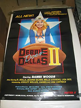 DEBBIE DOES DALLAS 2 /ORIG. U.S. ONE SHEET MOVIE POSTER (ADULT; BAMBI WOODS)