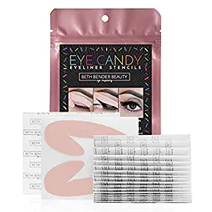 Eye Candy Eyeliner Stencil Pads - For Perfect Smokey Eyes or Winged Tip Look. Created by Celebrity Makeup Artist. Reusable, Easy to Clean & Flexible. Cruelty Free & Vegan, Made in USA (Starter - 1 pk)