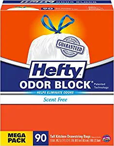 Hefty Odor Block Tall Kitchen Trash Bags - 90 Count