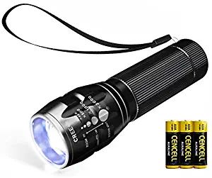 NAVIGATOR 1193 Portable Ultra Bright Handheld LED Flashlight with Adjustable Focus and 3 Light Modes, Outdoor Water Resistant Torch, Powered Tactical Flashlight for Camping Hiking etc Battery Included