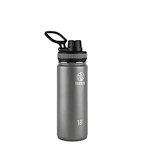 Takeya Originals Vacuum-Insulated Stainless-Steel Water Bottle, 18oz, Graphite