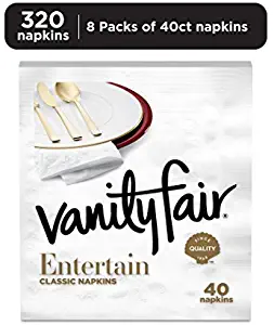 Vanity Fair Entertain Dinner Napkins, 320 Count, White Paper Napkins