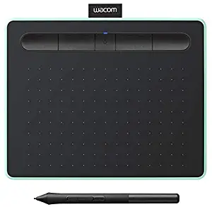 Wacom Intuos Wireless Graphics Drawing Tablet with 3 Downloadable Software Programs, 7.9" X 6.3", Black with Pistachio Accent (CTL4100WLE0), Small