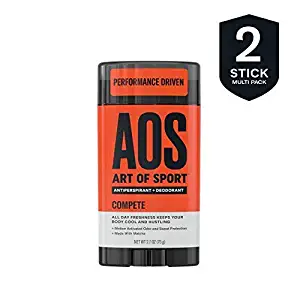 Art of Sport Men's Antiperspirant Deodorant Stick (2-Pack), Compete Scent, Athlete-Ready Formula with Matcha, 2.7 oz
