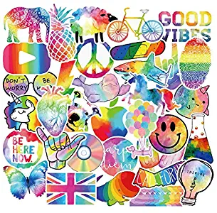 VSCO Girls Stickers, Skateboard Stickers for Water Bottle DIY Xmas Decoration Laptop Decals Gift Card Luggage Car Bicycle Music Film Guitar Travel Case Colorful 50Pack