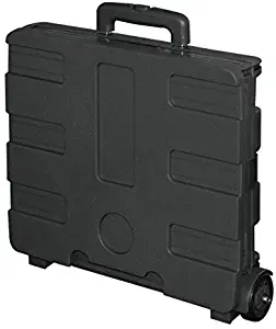 Office Depot Mobile Folding Cart with Lid, 16in.H x 18in.W x 15in.D, Black, 50801
