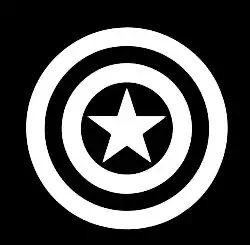 LLI Captain America Shield | Decal Vinyl Sticker | Cars Trucks Vans Walls Laptop | White |5.5 x 5.5 in | LLI792