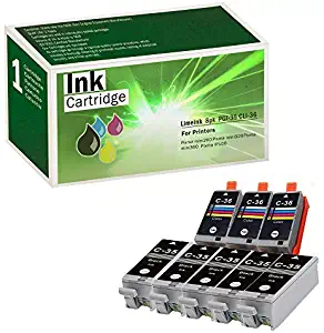 Limeink 8 Pack Compatible PGI-35 & CLI-36 Ink Cartridges (5 Black, 3 Color) Color Set Use for PIXMA iP100 PIXMA iP110 Series Printers 1509b002 1511B002