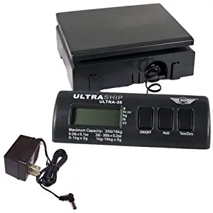 My Weigh Ultraship 35 LB Electronic Digital Shipping Scale Black with Ultraship Power Supply, Single