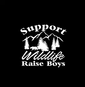 Support Wildlife Raise Boys NOK Decal Vinyl Sticker |Cars Trucks Vans Walls Laptop|White|5.5 x 5.5 in|NOK1009