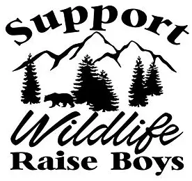 Support Wildlife Raise Boys NOK Decal Vinyl Sticker |Cars Trucks Vans Walls Laptop|Black|5.5 x 5.5 in|NOK996