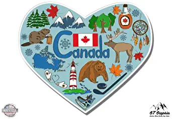GT Graphics Canada Heart Local Native Culture Travel - Vinyl Sticker Waterproof Decal